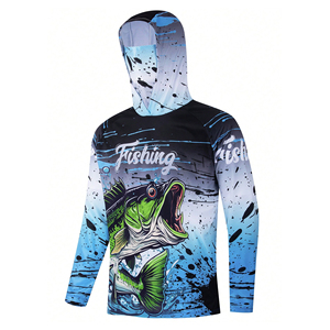 Nouveau sweat à capuche de pêche pour homme, grande taille, séchage rapide, respirant, en spandex/polyester, manches longues avec capuche - Product Image 1