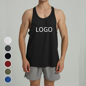 ที่กําหนดเองระบายอากาศผู้ชายสไตล์ถนนสูงtanktops USAขนาดยืดผู้ชายTanktopsโลโก้ที่กําหนดเองขายส่งยางGymTank Tops - Product Image 1