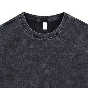2025 lavage à l'acide minéral T-shirt lourd décontracté Vintage T-shirt Top qualité coton lavage à l'acide T-shirt surdimensionné - Product Image 3