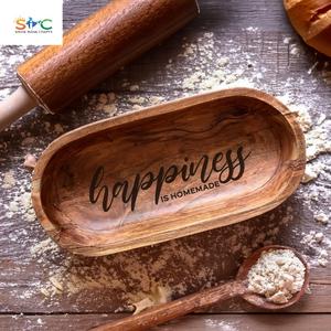 Grand bol à pâte en bois gravé pour prière Pain Pendaison de crémaillère Cadeau spécial Centre de table - Product Image 2