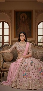 Tissu en soie géorgette synthétique doux de qualité supérieure 2026, broderie lourde, 4 mètres, design élégant et tendance, collection de cholis de SIE - Product Image 2