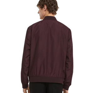 Qualité supérieure 2023 Arrivée Hommes Marron Couleur De Base Bomber Veste À Vendre Hommes Zipper Bomber Veste Avec Col Côtelé - Product Image 3