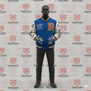 Chaqueta Varsity Casual de Primavera para Hombre, Delgada, Transpirable, de Alta Calidad, con Bordado Chenille y Mangas de Piel, Personalizable, Estilo Béisbol - Product Image 1