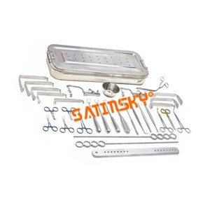 Ensemble d'instruments chirurgicaux ORL pour tonsillectomie et adénoïdectomie manuelles avec boîte en acier inoxydable certifiée CE, fabriqué en AISI 420 - Product Image 1