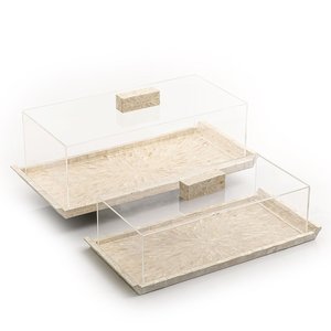 Attractive Designer Set Of Three Wooden <b>Cake</b> Stand in Bone Inlay Finishing with Rounded Glass Top Cup <b>Cake</b> <b>Server</b> Stand Use - Product Image 5