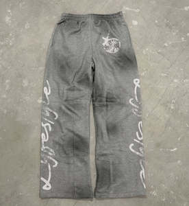 2025 Vintage multicolor Flare pantalones de chándal LOGO personalizado Streetwear 100% algodón orgánico lavado ácido Flare pantalones de chándal para hombres - Product Image 1
