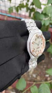 Reloj de Pulsera de Cuarzo Mecánico de Acero Inoxidable para Hombre, Estilo Ejecutivo, Formal, Hip Hop, Ultra Lujoso, con Diamantes Moissanite de 5 mm - Product Image 3