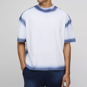 T-shirts en coton à logo personnalisé en gros d'usine OEM, coupe ample, épaules tombantes, marque vierge, t-shirt uni lavé, t-shirt pour homme - Product Image 2