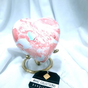 Urne funéraire en forme de cœur pour cendres Mini urne souvenir pour hommes femmes bébés et nourrissons Urne commémorative en forme de cœur bleu avec support - Product Image 1