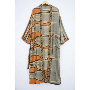 Bata Kimono de seda con estampado Floral para mujer, ropa de baño para playa, abrigo envolvente para casa, novedad - Product Image 5