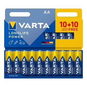 Piles alcalines bleues AA LONGLIFE POWER avec câble, 20 pièces, 04906 121 790 - Product Image 1