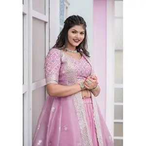 Stilvolle trendige lange Designer Hochzeitskleidung Rohseide Lehenga Choli Dori Pailletten Stickereiarbeit indisch pakistanisch