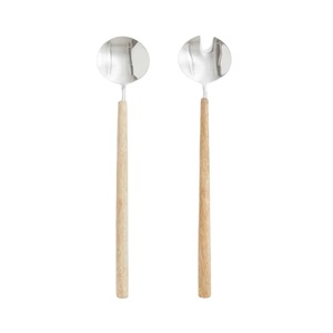 Modern Brass Salad Serving Set of 2 with <b>Mirror</b> Polish for Kitchen & <b>Tabletop</b> Unique Golden Flatware Sets at Lower Price - Product Image 2