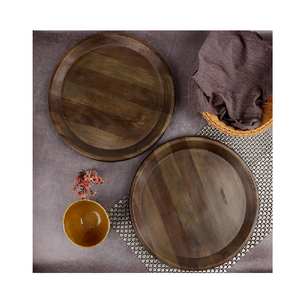 Chargeur en bois nourriture Snack chargeur assiette décoration de mariage maison cuisine dîner plateau pour élégant coffre-fort 4 pièces - Product Image 5