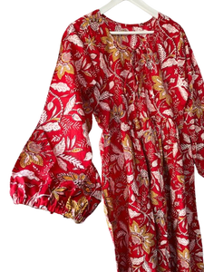 Vestido Floral Dulce Lavable y Ecológico |   Mini Estilo |   Cuello Redondo con Cierre de Cordón 100% Algodón Ropa Casual de Verano - Product Image 4