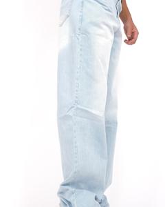 Pantalones de mezclilla holgados de cintura alta de diseño personalizado para hombre, ropa de calle, bolsillos elásticos de algodón lavado estampados, Hip Hop recto caliente - Product Image 5