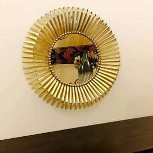 Our New Aged Brass Color & Leaf Pattern <b>Mirror</b> With Circular Frame Wall <b>Mirror</b> a Uniquely Designed <b>Mirror</b> for <b>Bathroom</b> & Bedroom - Product Image 5