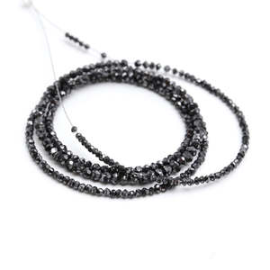 100% Natural <b>Black</b> Diamond Faceted Rondelle Beads Certified Diamond Strand for Personalized Jewelry Bag Packed - Product Image 4