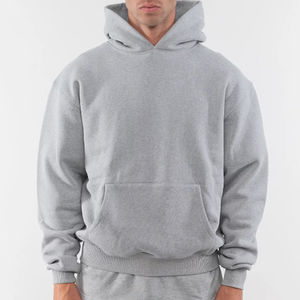 Sweat à capuche surdimensionné pour homme 100% coton épais de luxe pull vierge Streetwear impression personnalisée sweat à capuche avec épaules tombantes de haute qualité - Product Image 3