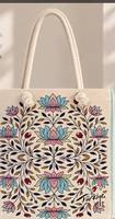 Sac fourre-tout vintage DAFNI BIG PAZAR en toile unie à motif œil, fermeture éclair, doublure en coton brodé, toutes saisons, pour le shopping
