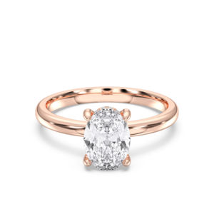 Bague de fiançailles solitaire ovale et ronde de 1.88 carats en F-G/VS Lab Grown Diamond Prong Set Fabriqué en argent pour les femmes - Product Image 1