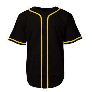 Ropa deportiva personalizada, uniformes de béisbol personalizados, camiseta con logotipo personalizado, camiseta de béisbol negra en blanco, camiseta de béisbol - Product Image 1