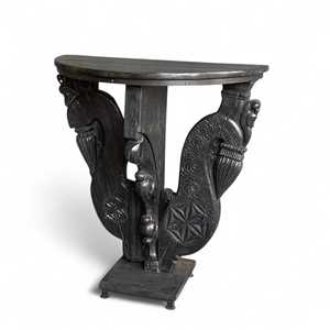 Handmade Solid Wood Console <b>Table</b> Traditional Style with <b>Mirrored</b> Feature for Living Room or Hotel Decoration - Product Image 1