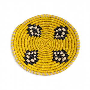 Ensemble de trois plaques murales Moonj grass avec des motifs géométriques complexes bleu, orange et blanc, disponibles en gros - Product Image 2