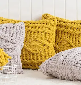 100% ポリエステル0.7NM分厚いファンシー糸ふくらんでいるシェニール指編みロープ手編み毛布用の安いループヤーン