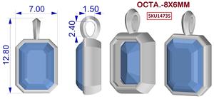 จี้เงินแท้ทรงแปดเหลี่ยมแบบ Emerald Cut ประดับพลอยสีเขียวออนิกซ์ ชุบทอง ดีไซน์น่ารัก เหมาะเป็นของขวัญสำหรับเดือนพฤษภาคม - Product Image 4