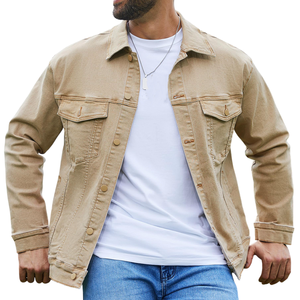 Veste en jean pour homme de qualité supérieure, logo sur le devant, col rabattu, manches longues, coupe classique, boutonnée, durable, haute qualité, hiver - Product Image 5