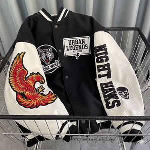 Wholesale Custom Canvas <b>Bomber</b> <b>Varsity</b> <b>Jackets</b> Unisex Stand Collar Front Logo - Product Image 2
