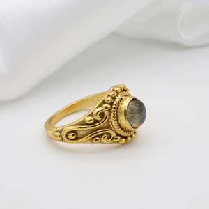 Anillo de Piedra Preciosa de Labradorita de Latón Dorado de Moda al por Mayor, Joyería Fina para Niñas y Mujeres - Product Image 2