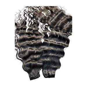 Cheveux humains indiens naturels ondulés Remy 24 pouces Extensions vierges de qualité supérieure avec double trame pour perruques et permanentes - Product Image 1