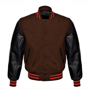 Design élégant veste universitaire de baseball universitaire en laine mélangée vêtements de sport en molleton logo personnalisé OEM prix d'usine veste pour hommes à la mode - Product Image 5