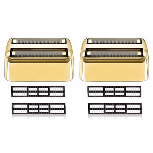 Lot de 2 Lames et Grilles de Rechange Dorées pour Rasoir Rotatif à Double Lame, Rasoir Facial Lavable à Triple Lame pour Utilisateurs de Rasoirs Doubles - Product Image 1