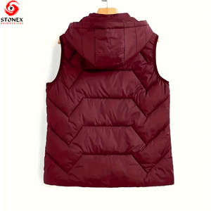 Chaleco Acolchado de Punto con Capucha, Diseño Nuevo, Logotipo Personalizado, Alta Calidad, Ecológico, Liso Teñido, para Mujer - Product Image 2