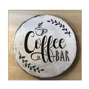 लकड़ी कॉफी संकेत रसोई सजावट के लिए कॉफी टेबल देहाती लेकिन पहली कॉफी बार संकेत फार्महाउस दीवार कला