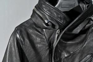 Peau de vache en cuir véritable moto veste Slim Style hommes noir Vintage épais imperméable coupe-vent - Product Image 6