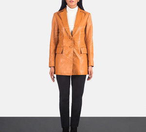 Abrigo de cuero para mujer, diseño personalizado, cómodo para el invierno, abrigo de cuero para mujer - Product Image 4