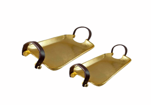 ถาดเสิร์ฟโลหะเคลือบสีทองทรงสี่เหลี่ยมผืนผ้าพร้อมที่จับเครื่องครัวสำหรับตกแต่งบ้านงานแต่งงานงานเลี้ยงรื่นเริงทาสีเสร็จ - Product Image 4