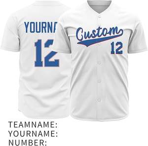 Jersey de béisbol transpirable cosido con impresión digital por sublimación de diseño personalizado - Product Image 5