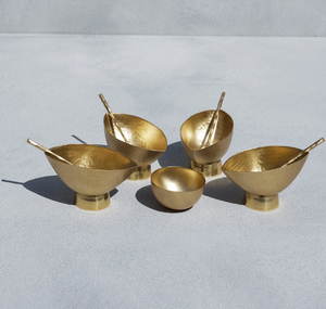 ชามใส่ไอศกรีมทองเหลืองถาดเสิร์ฟไอศกรีมผลไม้แห้งกล่องสีดำงานฝีมือดีไซน์ล่าสุดชุด5ชิ้น - Product Image 4