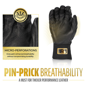 Premium <b>Black</b> Long cuff Strong Grip Sports Leather Baseball Batting Gloves Anti-slip Customizable Youth & Adult Batting Gloves - Product Image 2