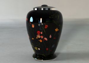 Indian Manufacturer's Aluminium Adult Cremation Urn Free Velvet Bag New Flower Design Human <b>Ashes</b> Colorful Finish <b>Dog</b> Wholesale - Product Image 4