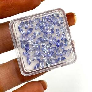 Piedras preciosas facetadas de corte Marquesa de tanzanita Natural de 2x4mm para fabricación de joyas, mayorista de piedra de tanzanita de Grado Superior calibrada suelta - Product Image 4