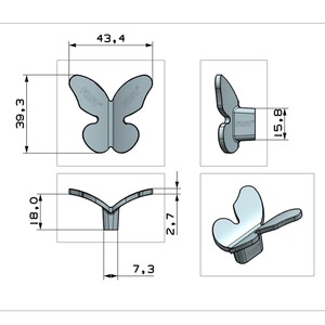 Bouton papillon en résine design Poignée décorative élégante pour la décoration de meubles de cuisine ou de bureau de chambre d'enfant d'Inde - Product Image 6