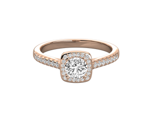 แหวนหมั้นคลาสสิกสำหรับผู้หญิง ประดับเพชรทรงเรเดียนท์คัต ผลิตในห้องปฏิบัติการ ชุบทอง 14K สี E ได้รับการรับรองจาก IGI ผลิตในอินเดีย - Product Image 4