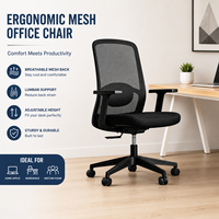 Chaise de bureau moderne de luxe ergonomique et confortable avec accoudoirs réglables, hauteur réglable, pivotante, en métal et en maille