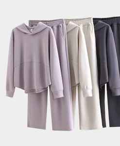 Conjunto de Sudaderas con Capucha y Pantalones Deportivos de Invierno para Hombre y Mujer, Tallas Grandes, 100% Algodón, Hombros Caídos, Alta Calidad - Product Image 4